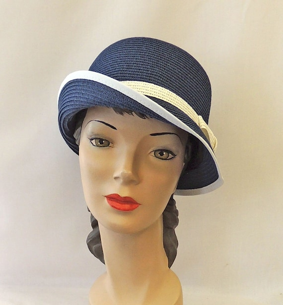 Classic Straw Cloche Hat Women , Packable Straw Sun Hat,Janpan Hepburn Small Brim Cloche