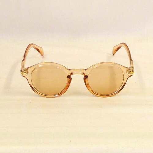 Zelda  Clear Peach  round Sunglasses  1930s 1940s style  UV400