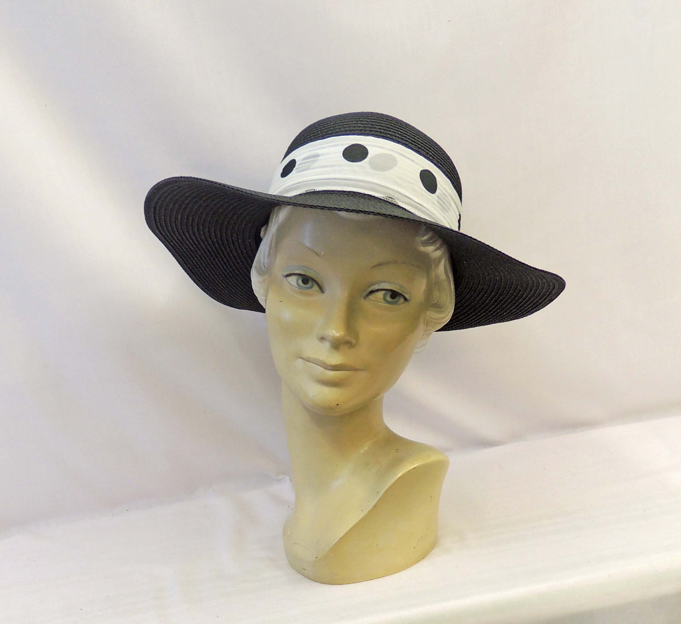 Straw Polka Dot Hat - Etsy UK