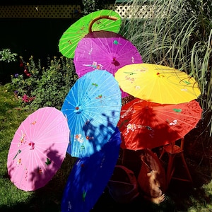 Hand painted Sun Parasol vintage style 1930s 1940s pin up