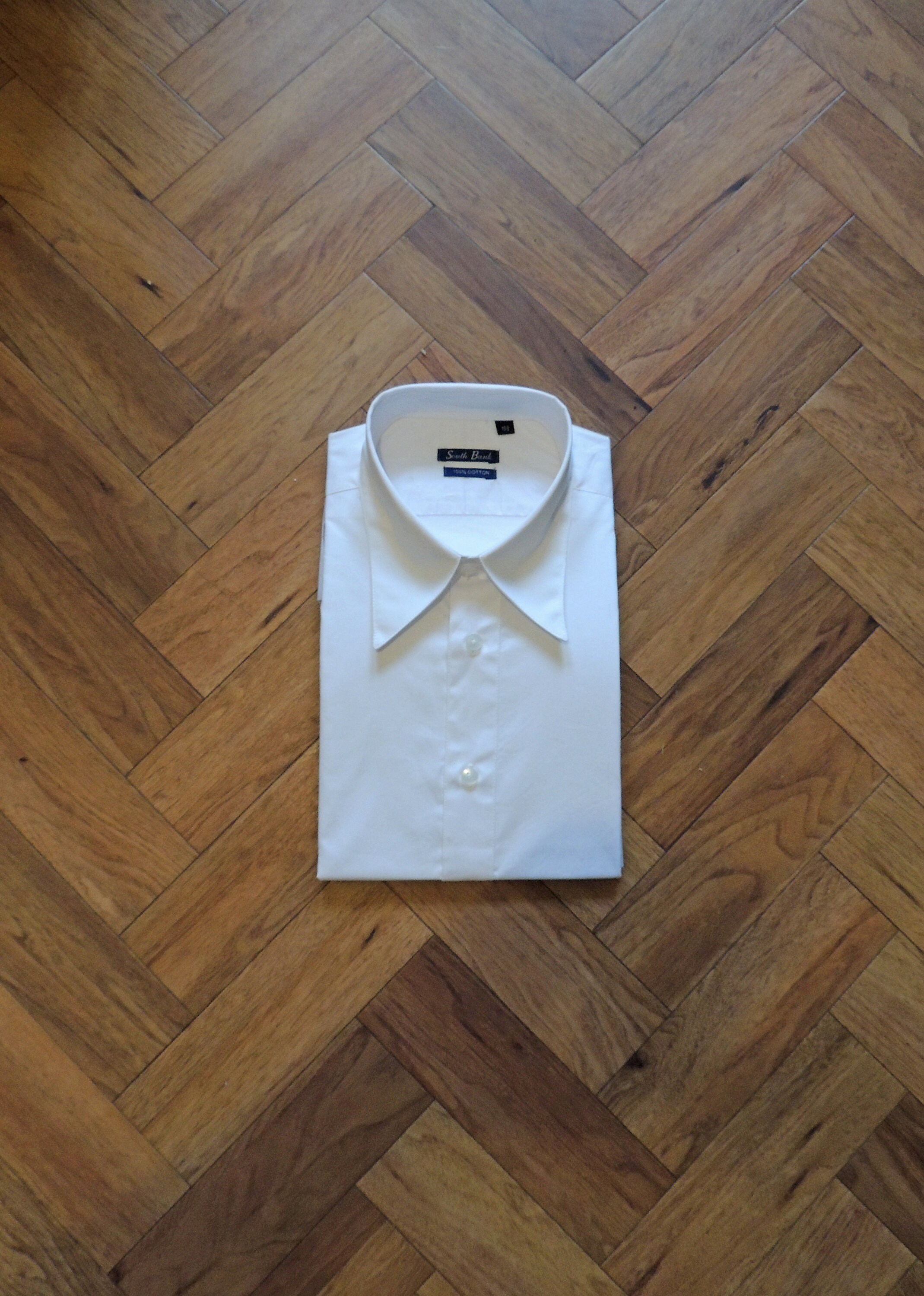 Image of White 100% Cotton Spear Point Collar Shirt 1920S 30S 40S Vtg Style Peaky Blinders Downton 15.5" Slim Fit"