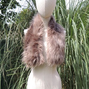 Mavis Taupe/Brown Retro 1940s style Faux Fur Tippet Scarf Collar   Perfect for the Goodwood Revival