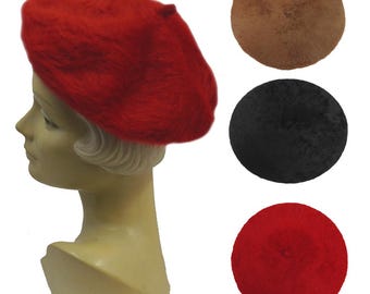 Super Soft Angora Blend  Classic 1930's 1940's  Vintage style slouch Beret