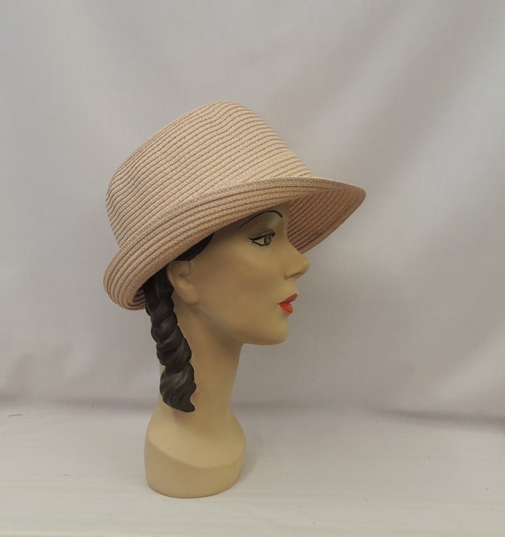 Blush Pink Vintage Style 1930s 1940s Cloche Summer Hat - Etsy display picture 2