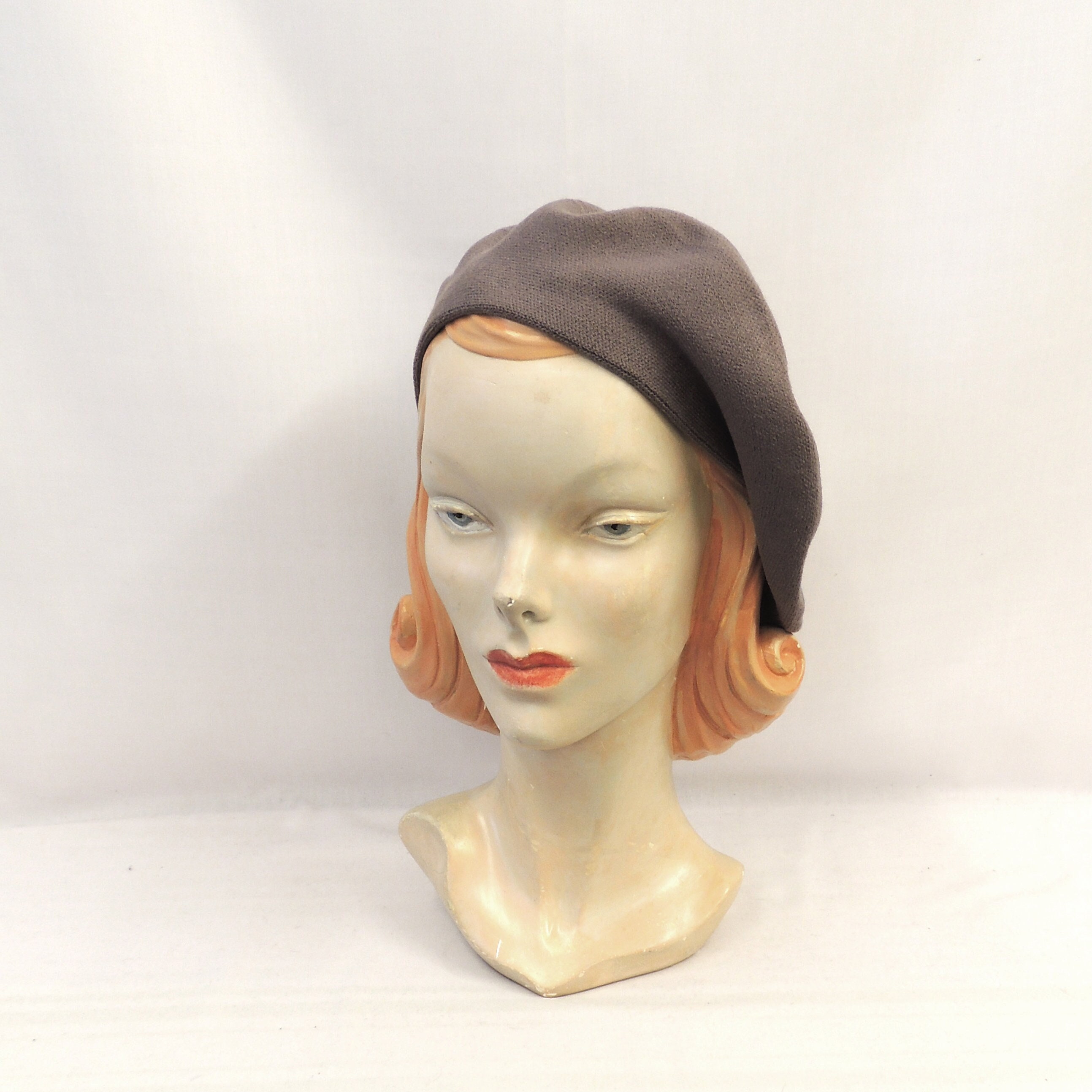 Taupe Soft Double Layer Fine Knit 1920 display picture 2