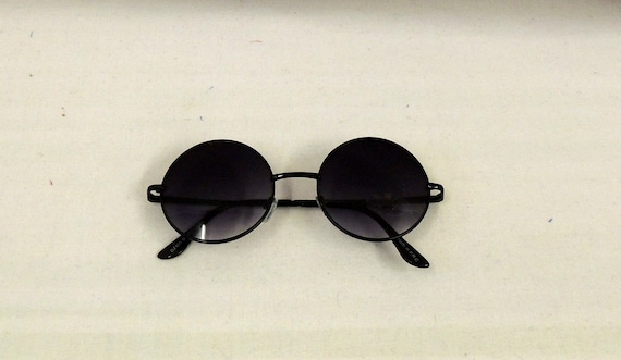 Mens Black Round Sunglasses Black 1930s 1940s Style UV400 - Etsy