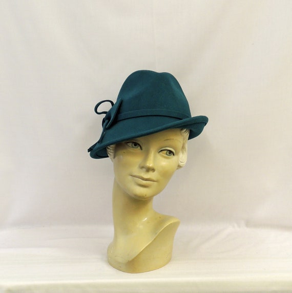 Wool Bow Hat in Teal Wool Bow Hat in Teal