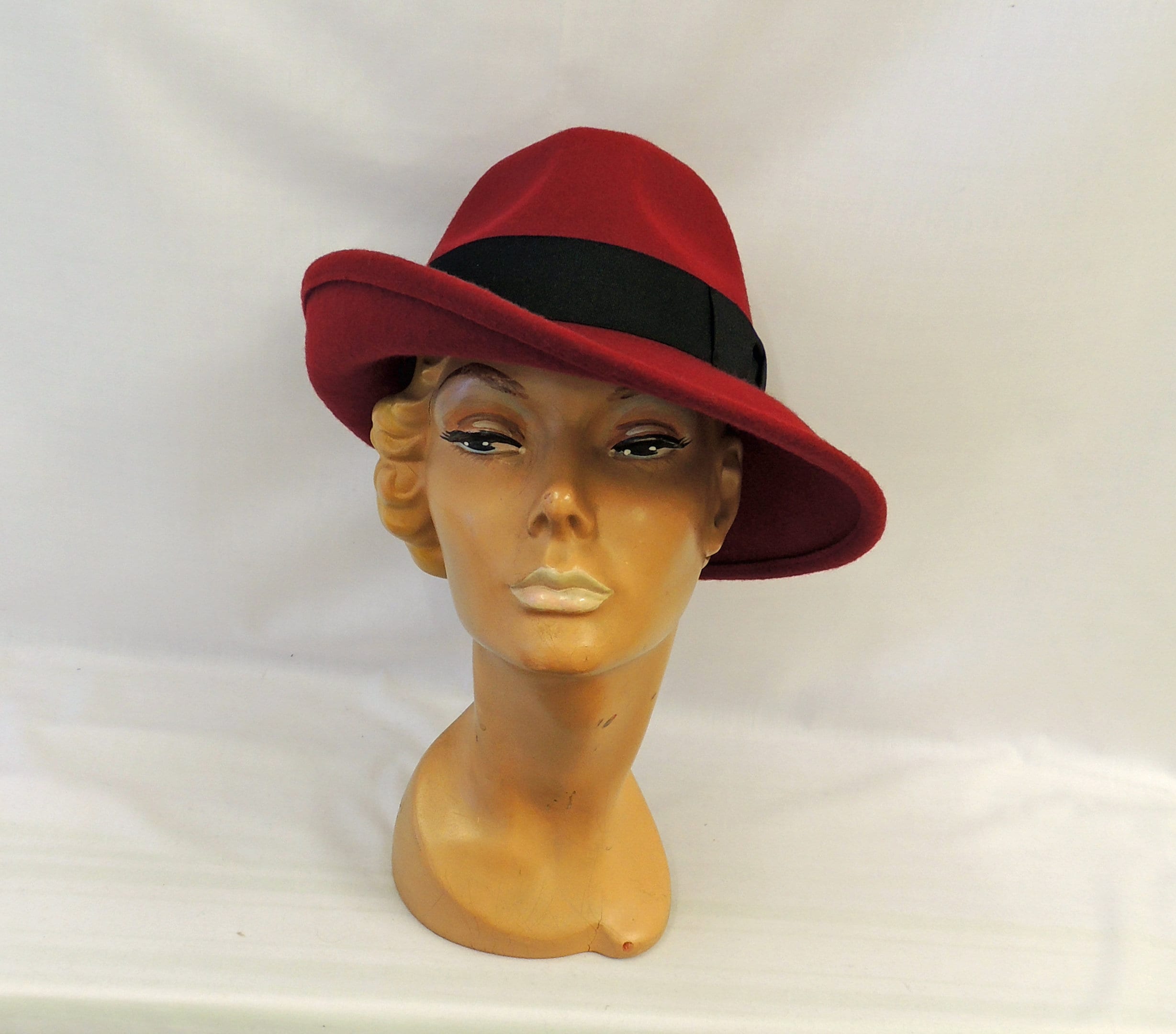 Wine Vintage Style 1930's 1940's Inspired 100% Wool Felt Large