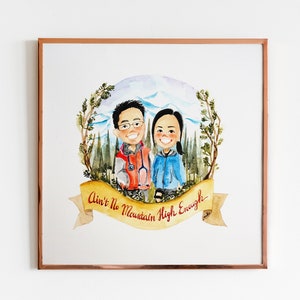 Customized watercolor portrait painting for couple/family couple portrait couple illustration anniversary wedding invitation image 4