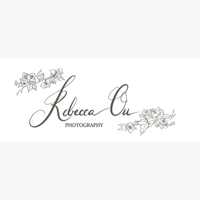 Customized minimalist handwritten lettering name with flower illustration for personal website and small businesses image 2