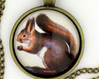 Cute Squirrel Necklace or Keychain