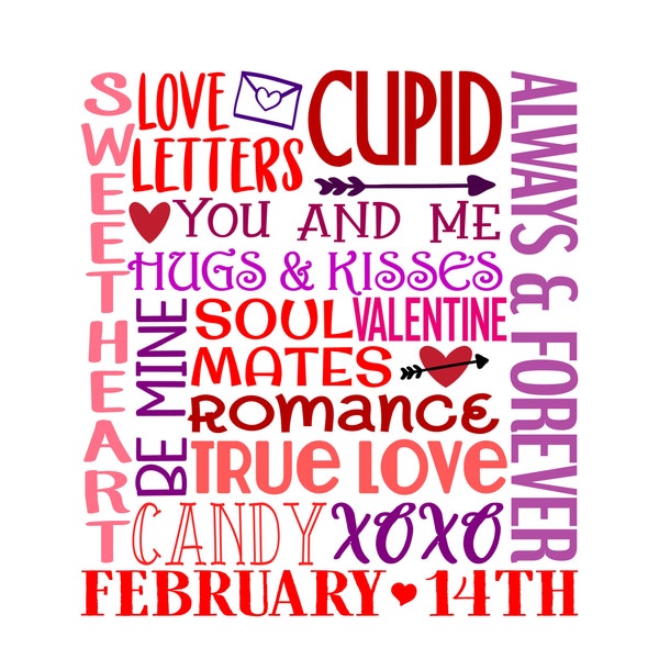 Valentine Subway Art - SVG, PNG Digital Download