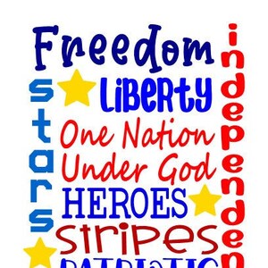 July 4th Word Art - SVG, PNG Digital Download