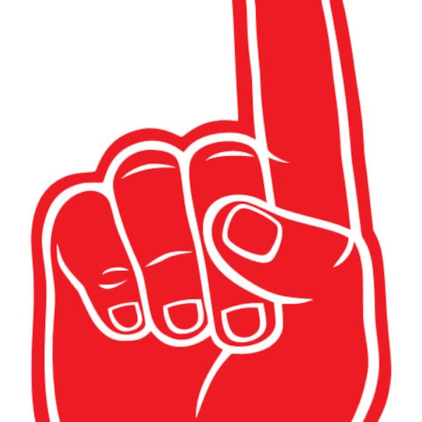 Hooray Foam Finger - SVG, PNG Digital Download