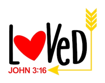 Loved John 03:16 - SVG, PNG DIgital Télécharger