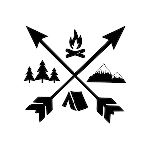 Crossed Arrows Camping - SVG, PNG Digital Download