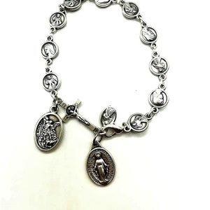 Rosary bracelet, divine mercy bracelet, catholic women bracelet, st michael chaplet, miraculous medal, virgin mary, guardian angel bracelet