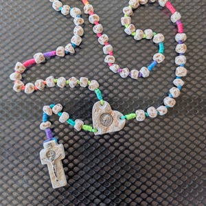 Medjugorje wall rosary, stone rosary beads, handmade rosary, catholic home decor, catholic gift, house blessing, large rosary, big rosary