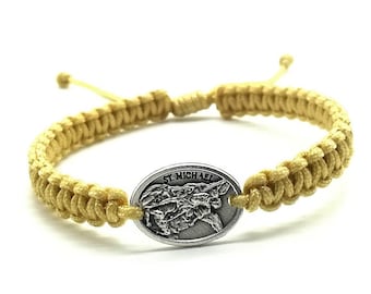 Pulsera de San Miguel Arcángel, pulsera de ángel de la guarda, regalo religioso para hombres mujeres, pulsera católica, medalla de San Miguel, regalo cristiano