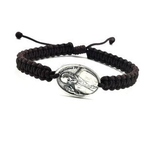 Pope Francis bracelet, adjustable catholic bracelet, christian gift, protection bracelet, religious jewelry, Saint Francis medal