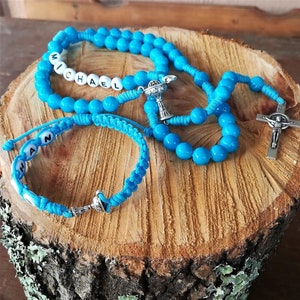 First Communion Rosaries, Rosary For Boys Girls, Personalized Rosary Beads, Rosary With Name, Name Bracelet, Confirmation Catholic Gifts