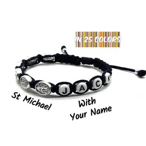 Personalized St Michael Bracelet, Personalized Gift, St Michael Archangel, Guardian Angel Bracelet, Name Bracelet, Patron Saint Of Police