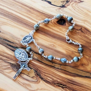 Auto Rosary, Car Rosary, Patron of travel, St Christopher, Car accessories, Pocket Rosary, Rear View Mirror Hanger, Travel Protection Gift