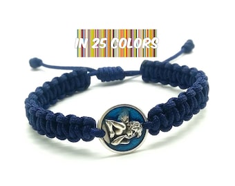 Katholisches Geschenk für Kinder, Schutzengel Armband, katholisches Armband für Mädchen oder Junge, Erstkommunion Geschenk, Kinderschmuck