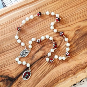 Saint Michael chaplet, Catholic chaplet of St Michael Archangel, St Michael rosary, Prayer beads, Police military patron saint rosary