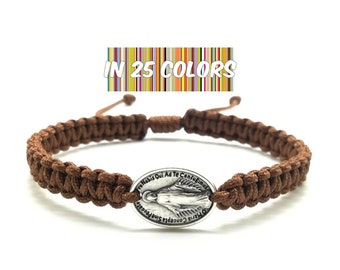 Pulsera de medalla milagrosa para hombres, mujeres o niños, joyería católica, pulsera de protección, regalo cristiano, pulsera de la Virgen María, encanto de Santa María