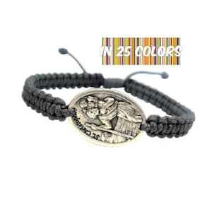 St Christopher bracelet, catholic bracelet, protection bracelet, saint christopher medal, christian men women gift, patron saint travel
