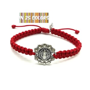St Benedict Bracelet, Saint Benedict Medal, Religious Bracelet Charms, Blessing Bracelet, Catholic Women Gift, Catholic Bracelet