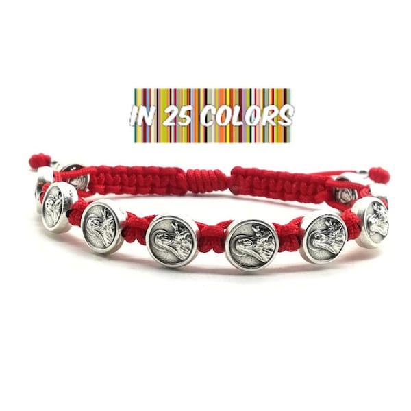 Sainte Thérèse Bracelet,Sainte Thérèse de Lisieux, Petite Fleur, Médailles Catholiques Rosaire Cadeau Jardiniers Fleuriste Hommes Femmes Enfants Bijoux Religieux