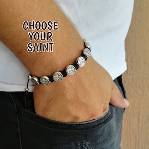 Scapular medal bracelet, our lady of mount carmel, saint bracelet, catholic bracelet, scapular medal, our lady of perpetual help bracelet