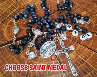 Personalized First Communion Rosary Boys - Personalized rosary, 1st Communion Gifts, Rosary with name, Baptism Rosary - CHOOSE YOUR SAINT