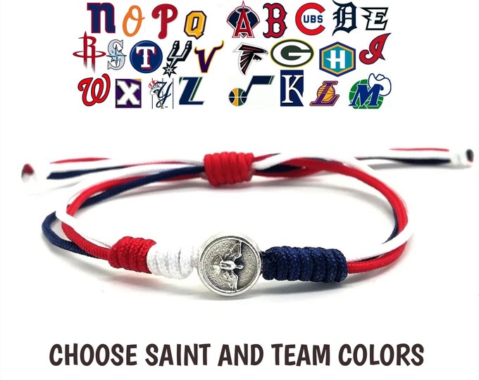 Bracelet d’équipe sportive, bracelet saint catholique, cadeau de fan de sport, Baseball, Football, Basketball, Hockey, soccer, NFL, NBA, pour hommes femmes enfants