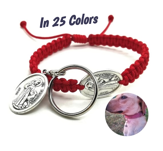 St Francis Dog Collar Tag Bracelet Pet Owner Matching Gift Etsy