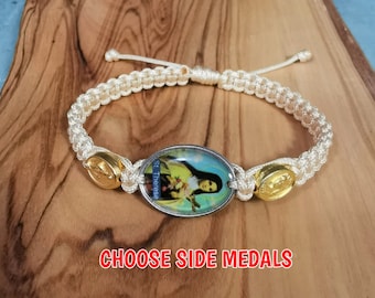St Therese Bracelet, Saints Bracelet, Florist Saint, St Therese Jewelry, Catholic Women Gift, St Therese Little Flower, Choose Your Saint