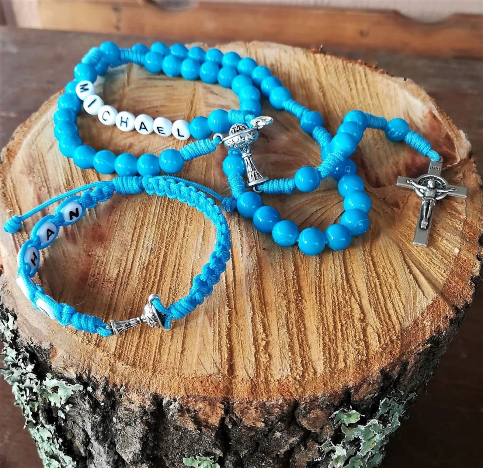 First Communion Gift Boy Personalized Bracelet With Name Etsy