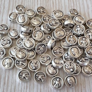 LOTE DE MEDALLAS 50, 100, 200 Medalla de la Divina Misericordia Colgante Charm Virgen María Santa Madre Medjugorje, Medallas Católicas, Materiales de Joyería DIY Católica
