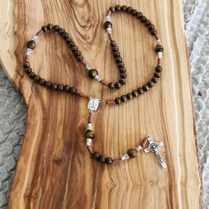 Holy Family Rosary, Holy Spirit Rosary Center, wooden rosary, catholic rosary beads, men or women rosary, catholic gift, Handmade Medjugorje