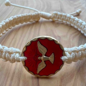 Heiliger Geist Taube Vogel Trinity Medal Charm Anhänger Armband