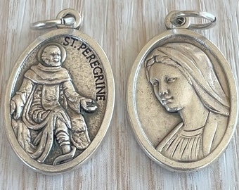 WHOLESALE 1 5 10 25 Saint St Peregrine Virgin Mary Holy Mother Pendant Charm Medals Catholic Medals Lot, Catholic DIY Jewelry Bulk