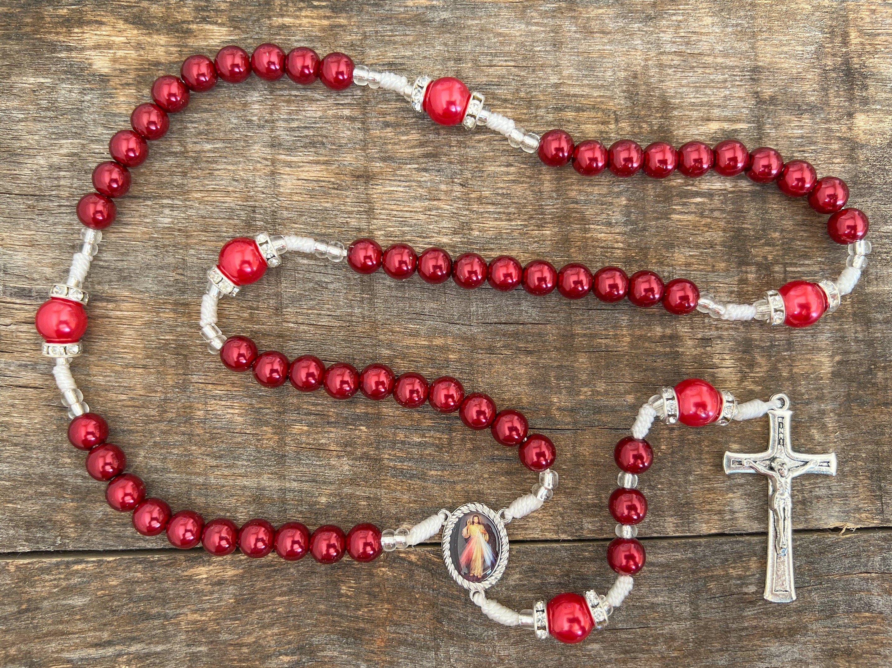 Rosario Católico, Rosario Rojo, Rosario de la Divina Misericordia  Medjugorje, Regalo Católico para Mujeres, Joyas Religiosas para Niñas,  Regalo de Confirmación para Ella -  México