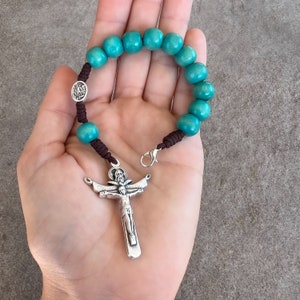 Rosary Of Our Lady Of Fátima With 0.31 In Brown And Yellow Glitter - Foto 3