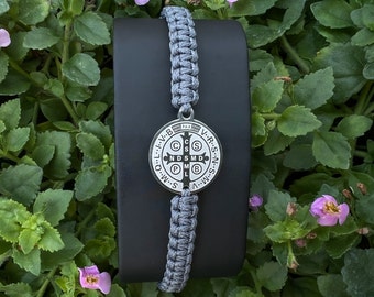 Blessing Bracelet San Benito, St Benedict Medal Bracelet, Religious Gift For Men Women Adults, Adjustable Bracelet, Protection Jewelry