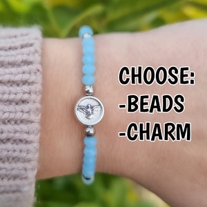 Catholic Saints Bracelet With Colorful Beads, Dainty Bracelet, Religious Bracelet With Saint Charm, Handmade Rosary Bracelet