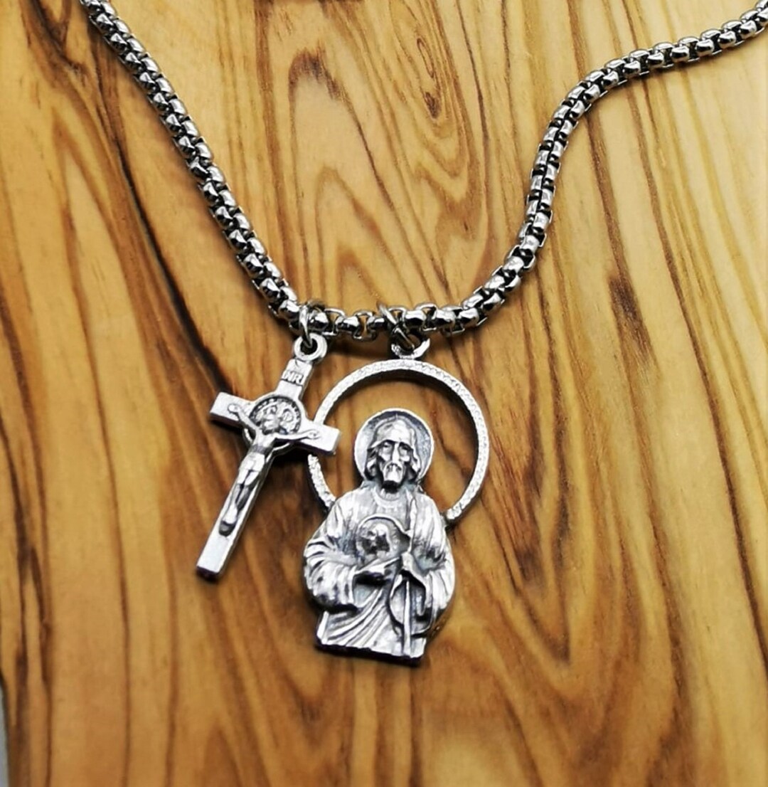 St Jude Necklace, Catholic Saint Necklace, St Jude Thaddeus, Saint Jude