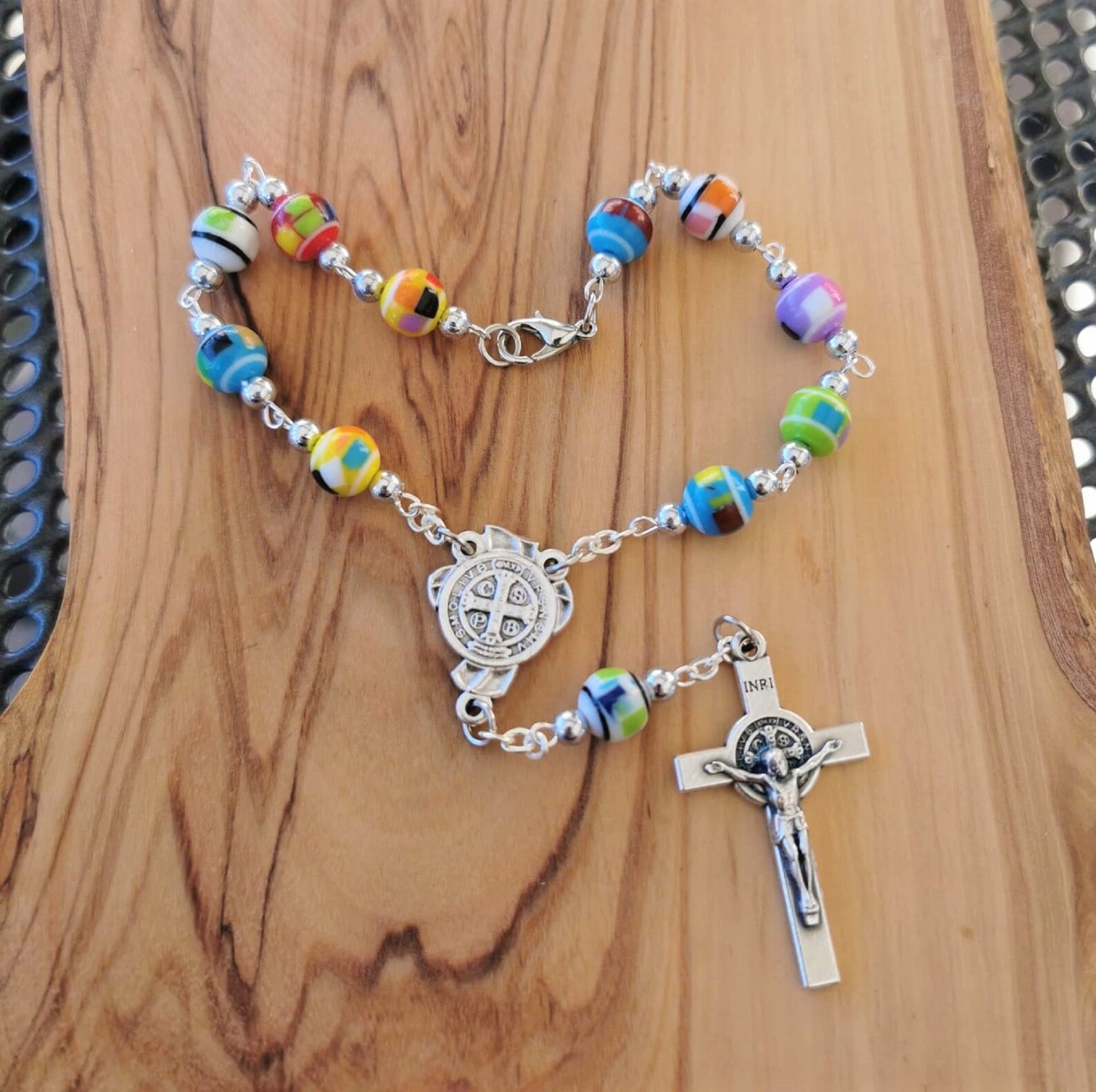 Pocket Rosary Decade Rosary Catholic Gift Colorful Etsy