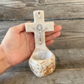 Holy Water Font, Handmade Gift Made Of Stone, Catholic Religious Custom Home Christianity Church Confirmation Communion Baptism Christmas product logo